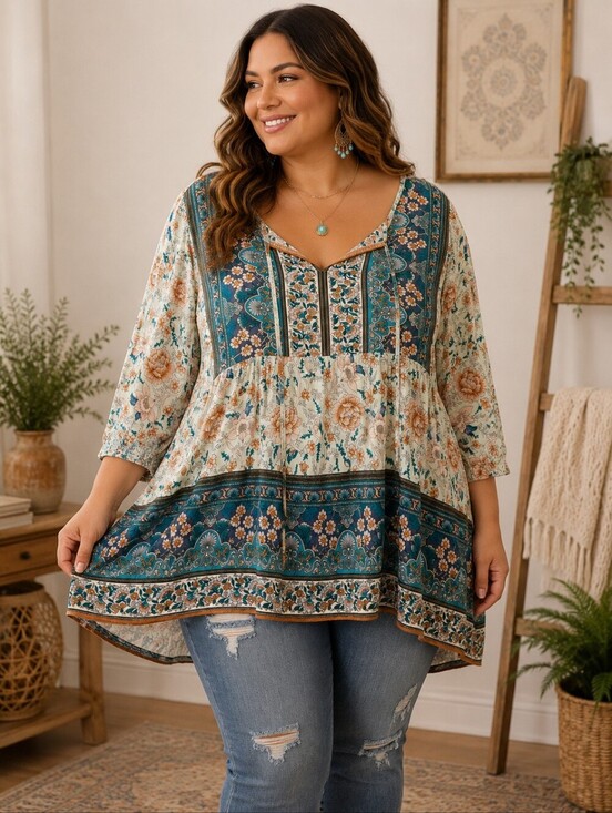 coco and brown Tops - 🌿✨ Boho Cottagecore Floral Peasant Blouse ✨2x🌿